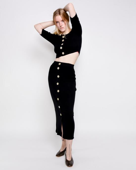  리타 롱 스커트 로우 미르타 니트 스커트 - RITA