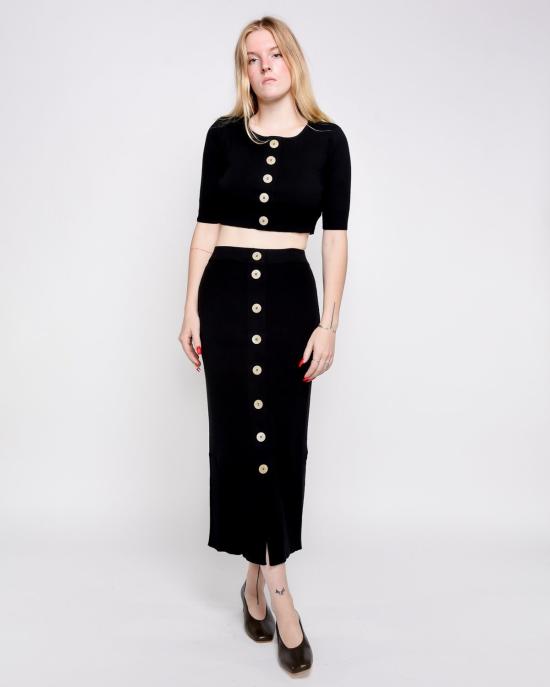  리타 롱 스커트 로우 미르타 니트 스커트 - RITA