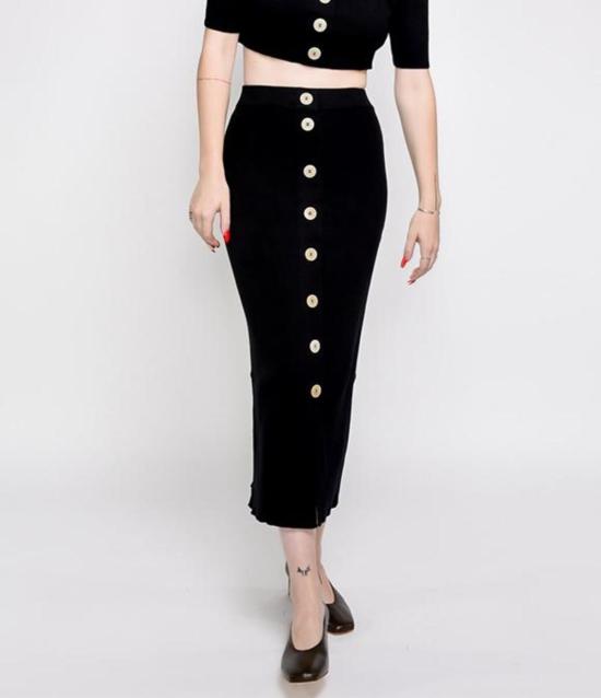  리타 롱 스커트 로우 미르타 니트 스커트