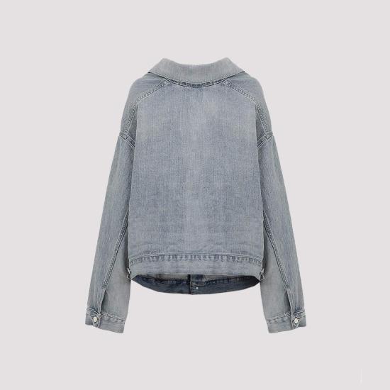  발렌시아가 데님 자켓 오프숄더 재킷 아웃백 블루 - BALENCIAGA