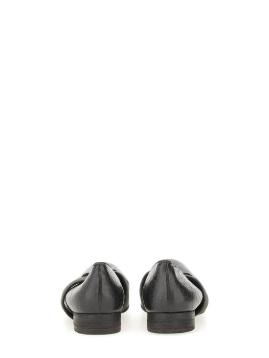  우마 왕 플랫 슈즈 가죽 발레리나  블랙 - UMA WANG