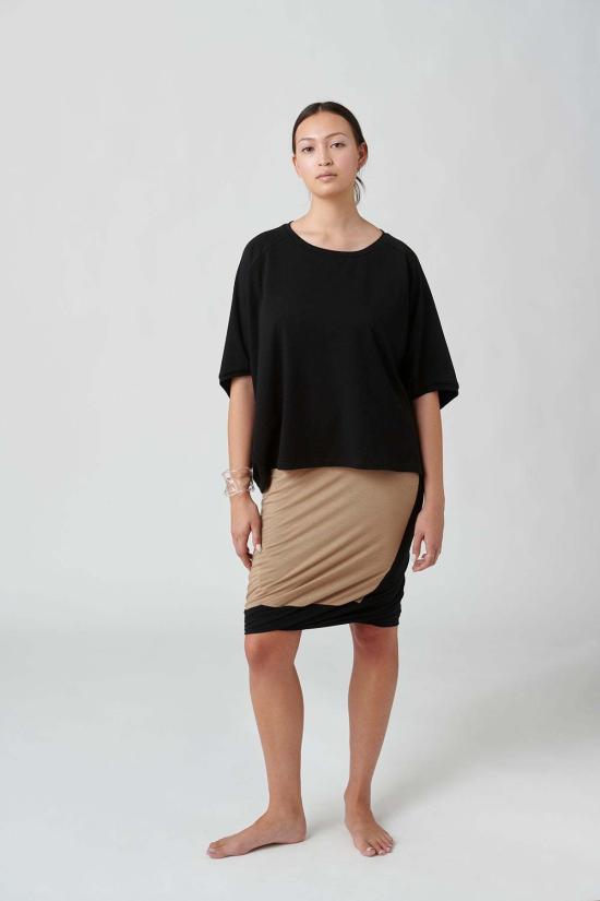  아라 블라우스 포르마 유기농 면 탑 블랙 - ARRA