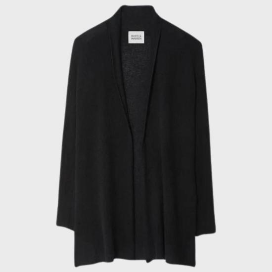  화이트 워렌 가디건 화이트 + 워렌 캐시미어 트라페즈  블랙 - WHITE + WARREN