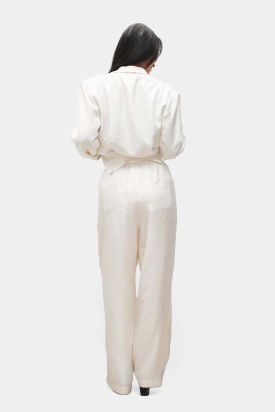  실크 런드리 스트레이트 팬츠 트윌 슬라우치 팬츠 화이트 - SILK LAUNDRY