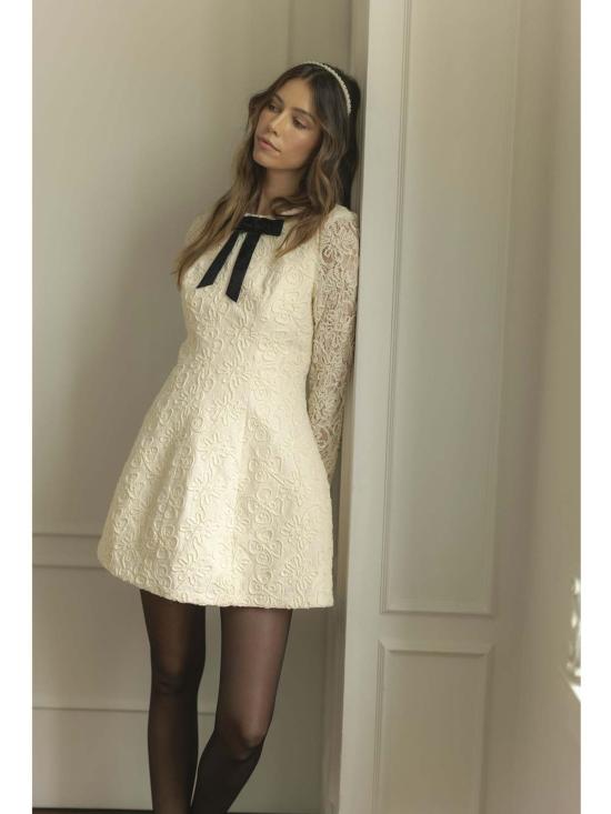  mable 롱 원피스 메이블 노엘 플로럴 크로셰 레이스 드레스 크림 - OTHER BRANDS