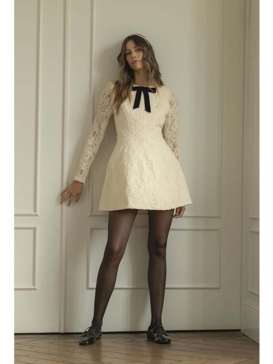  mable 롱 원피스 메이블 노엘 플로럴 크로셰 레이스 드레스 크림 - OTHER BRANDS