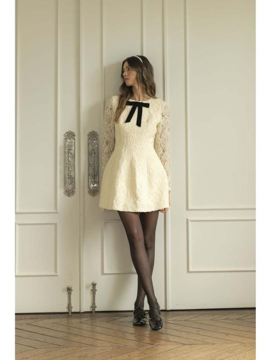  mable 롱 원피스 메이블 노엘 플로럴 크로셰 레이스 드레스 크림 - OTHER BRANDS