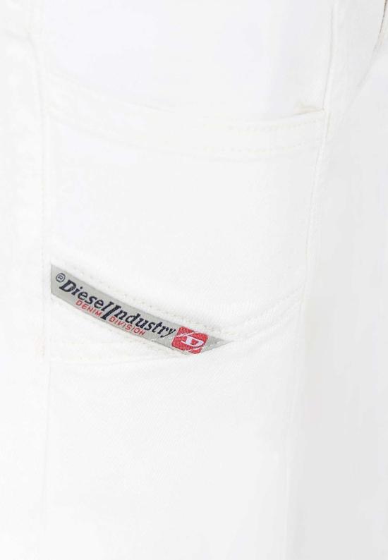  [키즈] 디젤 스트레이트 팬츠 로고 아동용 청바지 (흰색) - DIESEL