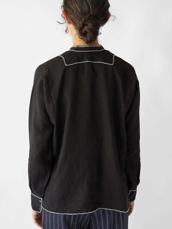  에리카 타노브 자켓 Erica Tanov Aarika 리넨 핸드 자수 탑 블랙 - ERICA TANOV