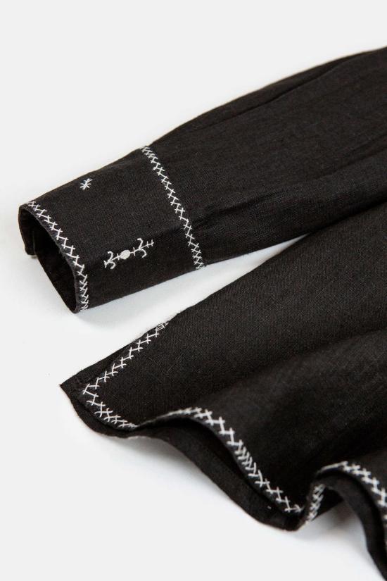  에리카 타노브 자켓 Erica Tanov Aarika 리넨 핸드 자수 탑 블랙 - ERICA TANOV