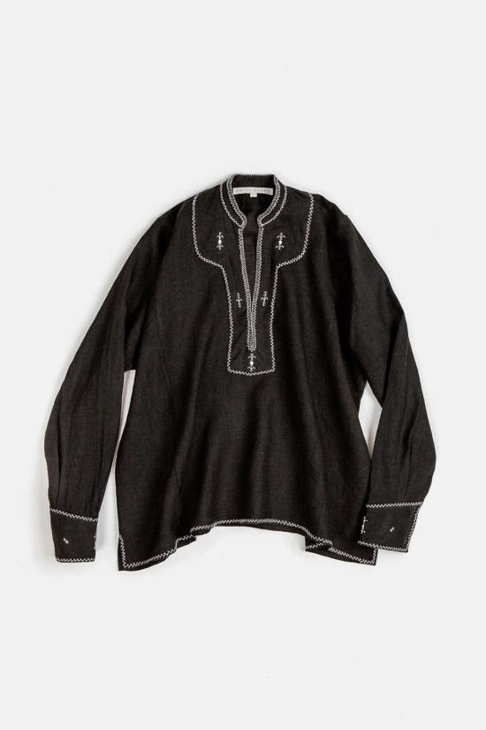  에리카 타노브 자켓 Erica Tanov Aarika 리넨 핸드 자수 탑 블랙 - ERICA TANOV