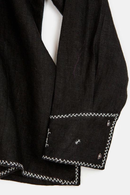  에리카 타노브 자켓 Erica Tanov Aarika 리넨 핸드 자수 탑 블랙 - ERICA TANOV