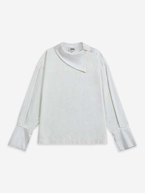  Future Classics 블라우스 퓨처 클래식 비대칭 칼라 탑 오프화이트