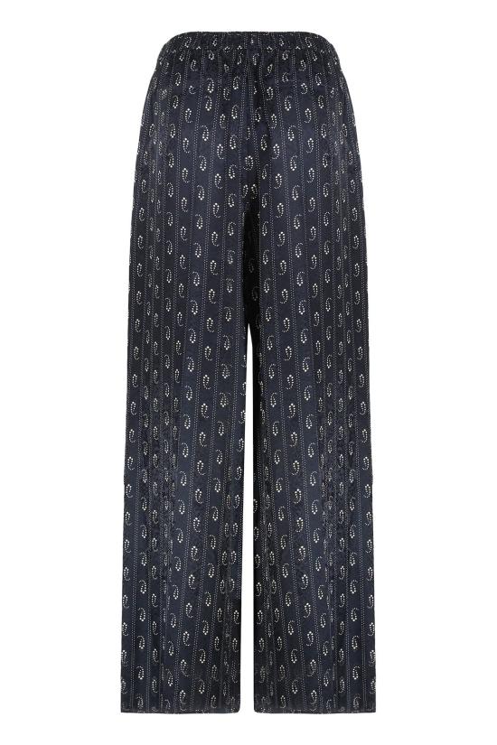  토리버치 팬츠 토리 버치 비스코스 및 실크 소재 블루 - TORY BURCH