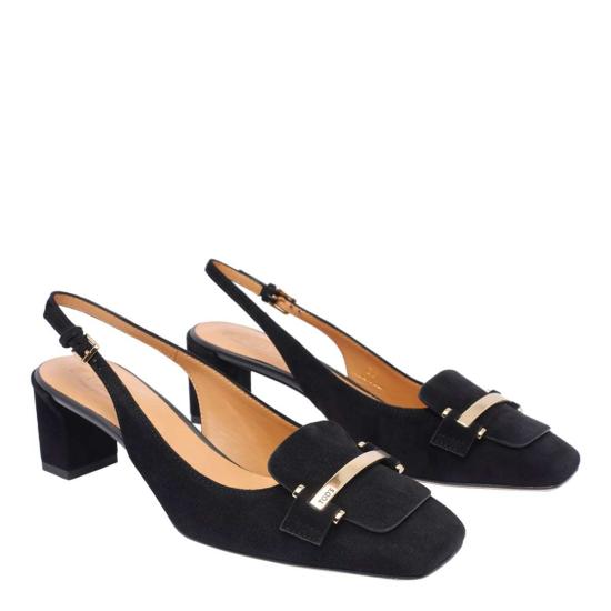  토즈 힐/펌프스 스웨이드 슬링백 펌프스 블랙 - TODS