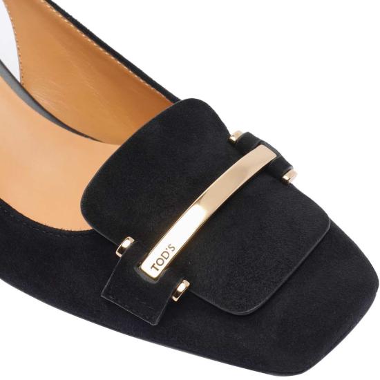  토즈 힐/펌프스 스웨이드 슬링백 펌프스 블랙 - TODS