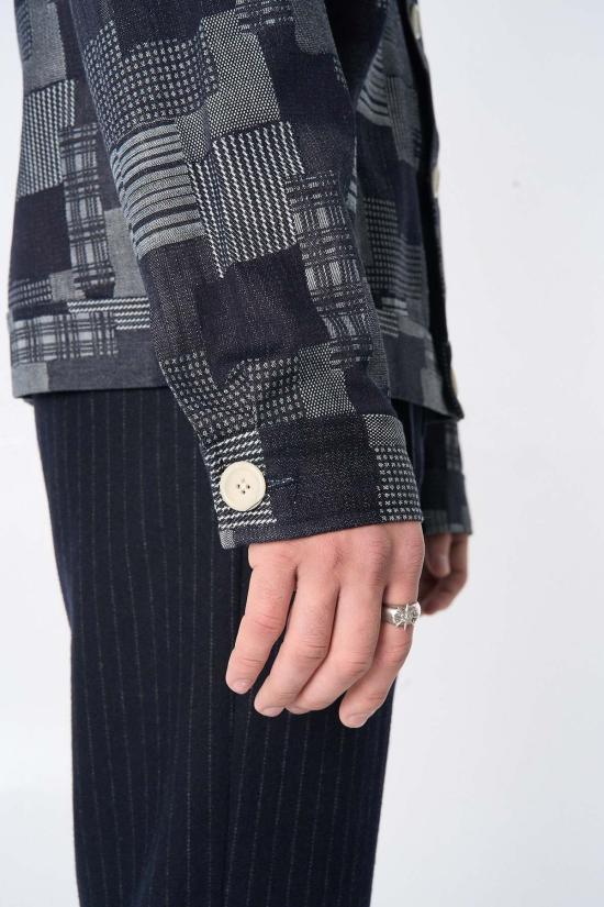  그라피아 뉴욕 데님 자켓 딘 재킷 다크 데님 패치워크 자카드 - GRAPHIA NEW YORK