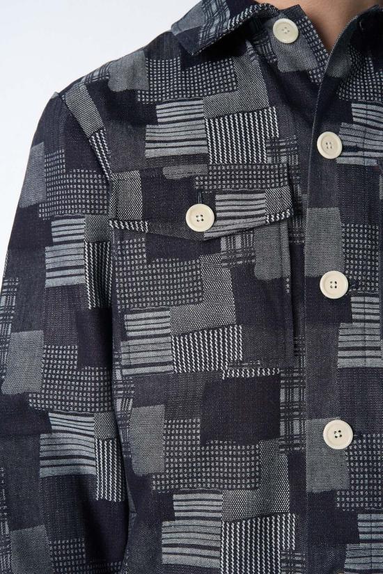  그라피아 뉴욕 데님 자켓 딘 재킷 다크 데님 패치워크 자카드 - GRAPHIA NEW YORK