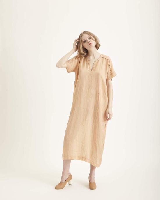  휴머노이드 롱 원피스 마법사 드레스 살구색