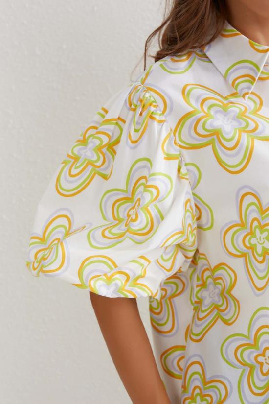  Mary Lo 셔츠 메리 로 클라우드 슬리브 셔츠 인 블룸 - MARY LO