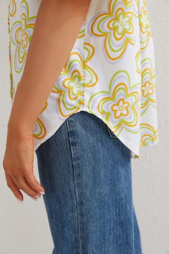  Mary Lo 셔츠 메리 로 클라우드 슬리브 셔츠 인 블룸 - MARY LO