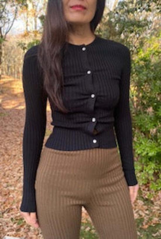  주주 가디건 지우기우 논나 펄 카디건 오닉스