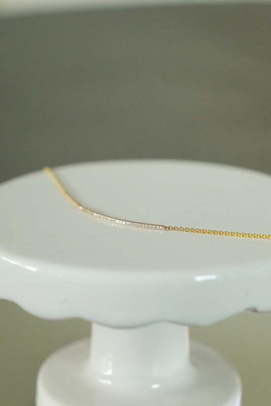  XIV Karats 팔찌 14캐럿 14k 옐로우 골드 7인치 바 브레이슬릿, 33개의 라운드 다이아몬드 장식, 14k 옐로우 골드 브레이슬릿 - OTHER BRANDS