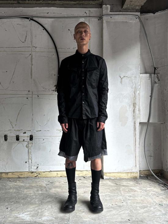  SAN263-1 숏팬츠 San263 1 왁스 처리된 허리 가방 반바지 블랙 - OTHER BRANDS