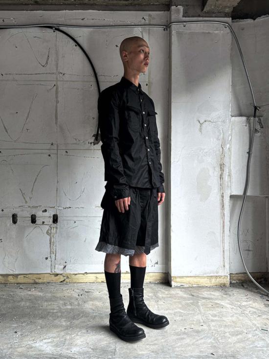  SAN263-1 숏팬츠 San263 1 왁스 처리된 허리 가방 반바지 블랙 - OTHER BRANDS