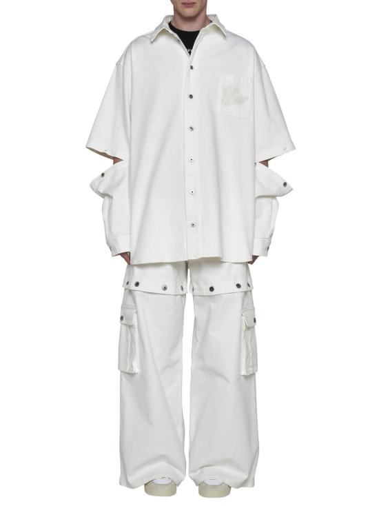  오프화이트 긴팔 셔츠 90년대 로고 오버 화이트 - OFF WHITE