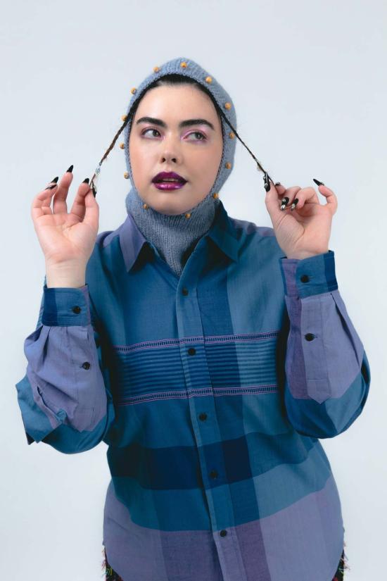  Abacaxi 셔츠 아바카시 수제 직조 체크무늬 버튼다운 셔츠