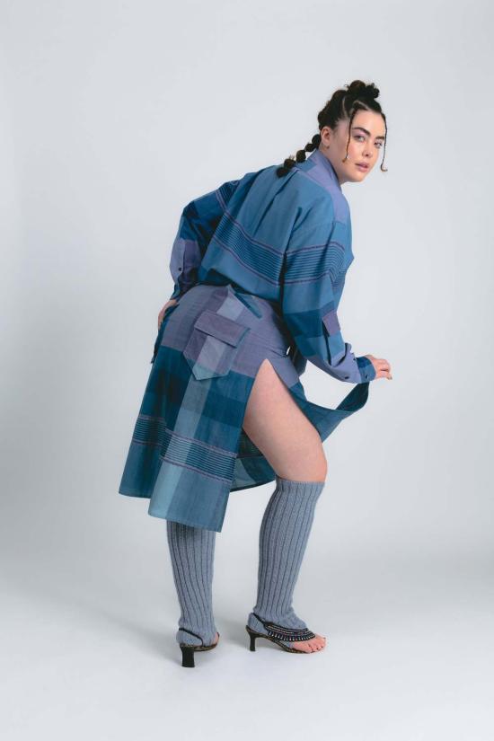  Abacaxi 셔츠 아바카시 수제 직조 체크무늬 버튼다운 셔츠 - ABACAXI