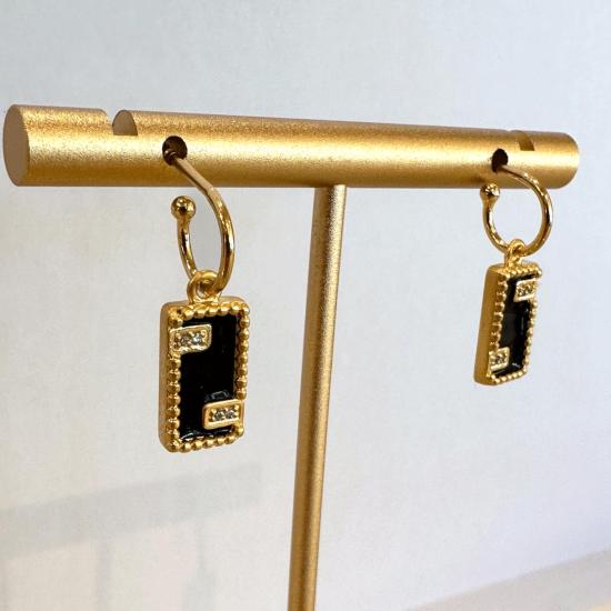  Louise Hendricks 이어링 루이스 헨드릭스 수잔 후프  골드/블랙 - OTHER BRANDS