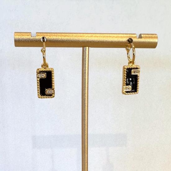  Louise Hendricks 이어링 루이스 헨드릭스 수잔 후프  골드/블랙 - OTHER BRANDS