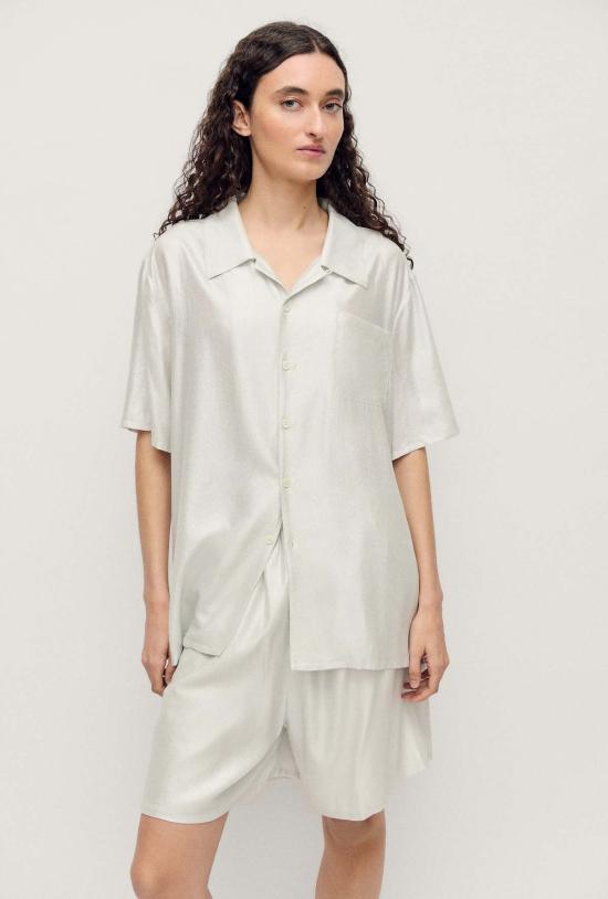  실크 런드리 숏팬츠 실크 세탁용 복서 쇼츠 실버 포일 - SILK LAUNDRY