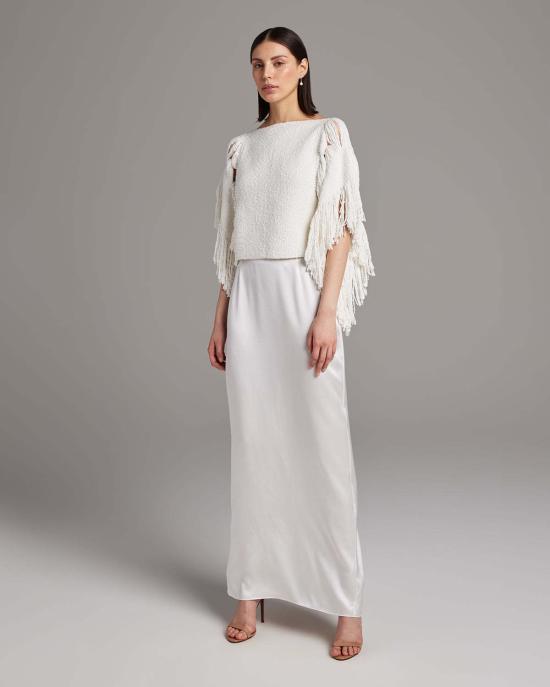  보즈 민소매 티셔츠 레이스 프린지 크롭탑 - VOZ