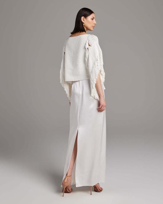  보즈 민소매 티셔츠 레이스 프린지 크롭탑 - VOZ