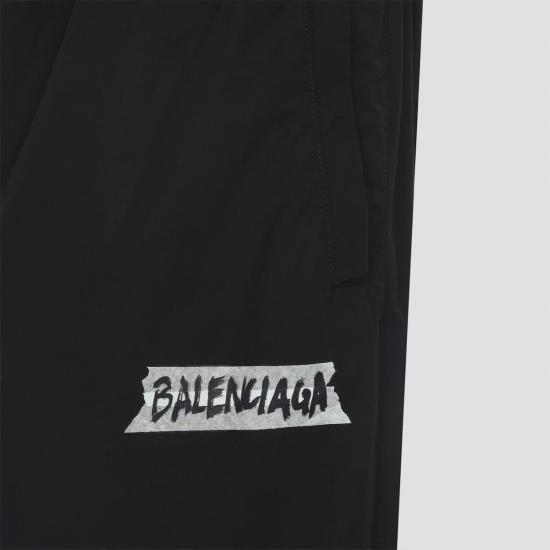  발렌시아가 스트레이트 팬츠 코튼 트랙  블랙 - BALENCIAGA