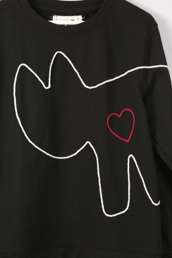  Cats with a Heart 스웨터 Cats With A Heart Madre 스웨트셔츠 블랙 - OTHER BRANDS