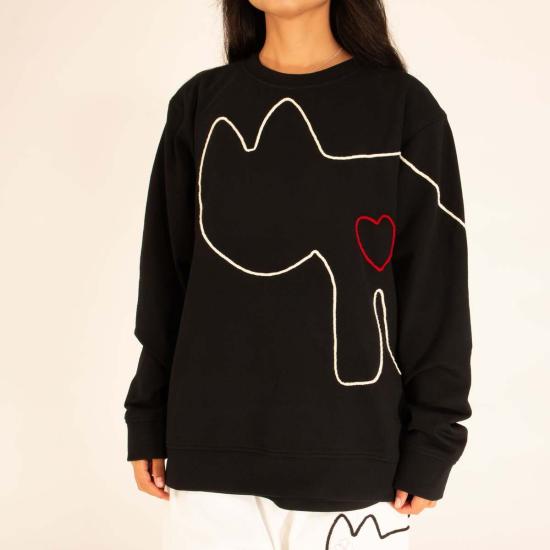  Cats with a Heart 스웨터 Cats With A Heart Madre 스웨트셔츠 블랙 - OTHER BRANDS
