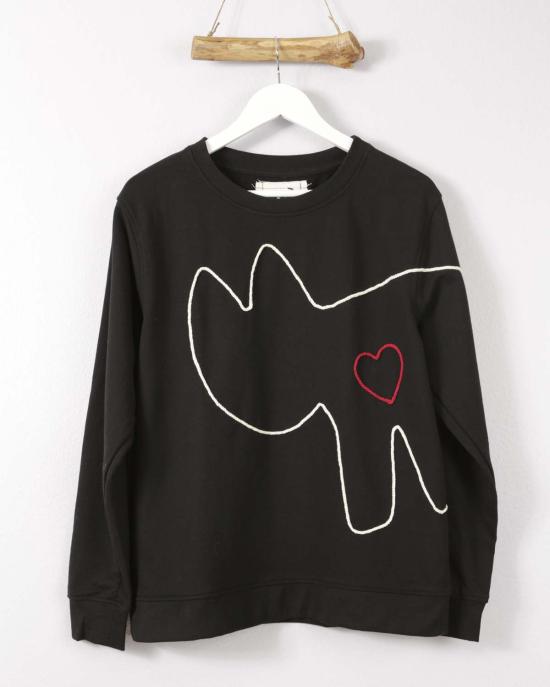  Cats with a Heart 스웨터 Cats With A Heart Madre 스웨트셔츠 블랙