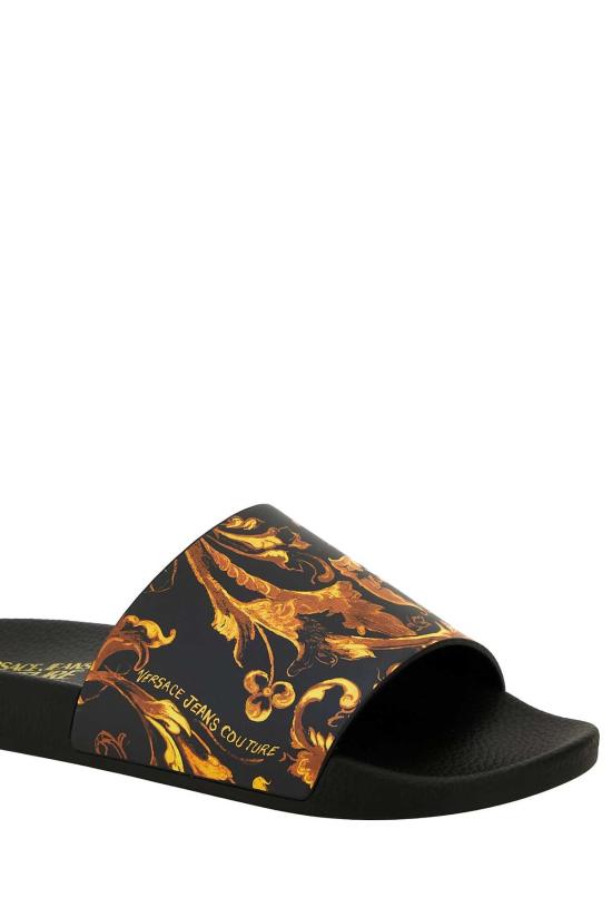  베르사체 뮬/슬리퍼 진 쿠튀르 풀 슬라이드 블랙 - VERSACE