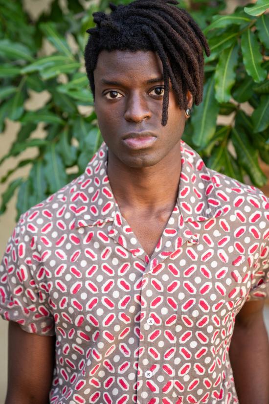  DUSHYANT. 반팔 셔츠 두샨트. 핸드 블록 프린팅 돈 캠프 칼라  베이지 주사위 아트 프린트 - OTHER BRANDS