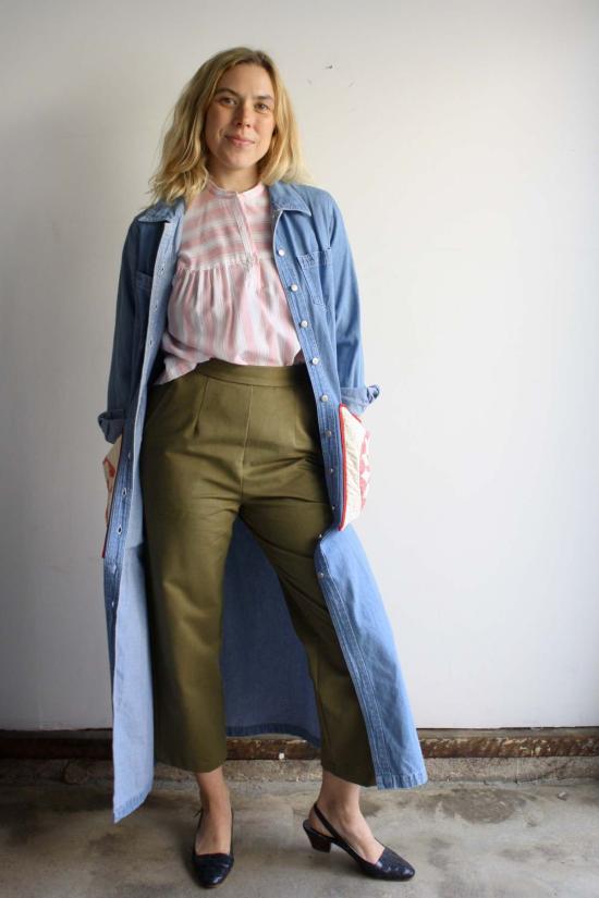  머틀 블라우스 애디  레드 티킹 스트라이프 - MYRTLE