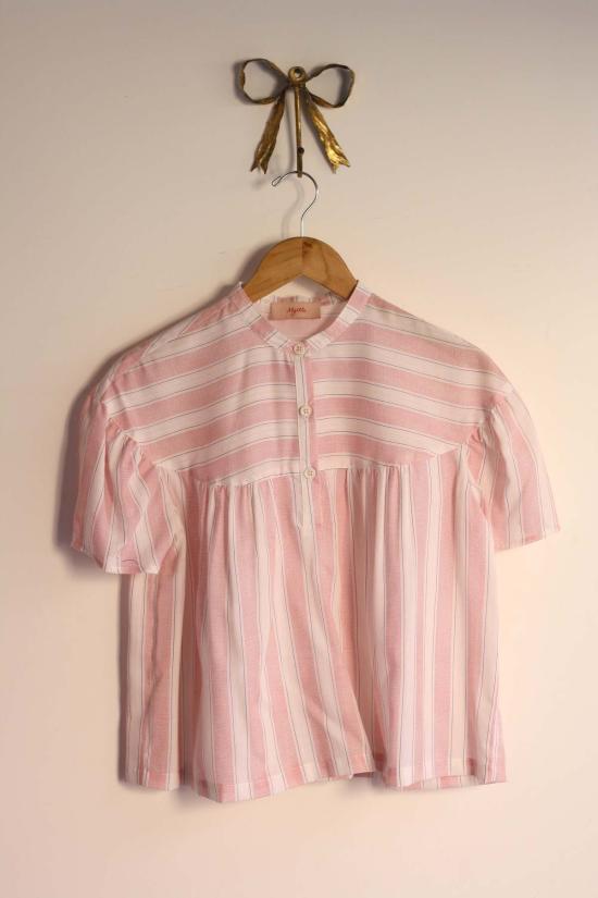  머틀 블라우스 애디  레드 티킹 스트라이프 - MYRTLE