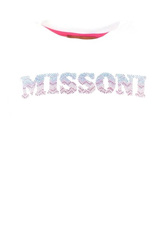  [키즈] 미소니 트레이닝 상의 아동용 미쏘니 로고 티셔츠 (화이트) - MISSONI