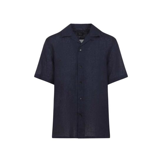  브리오니 반팔 티셔츠 쿠반 셔츠 네이비 - BRIONI