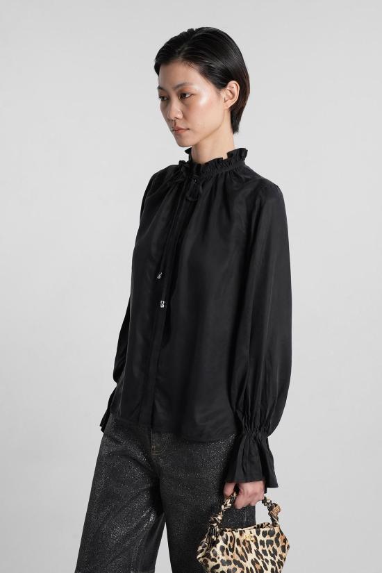  가니 블라우스 Ganni 셔츠 블랙 폴리아미드 폴리에스터 블랙 - GANNI