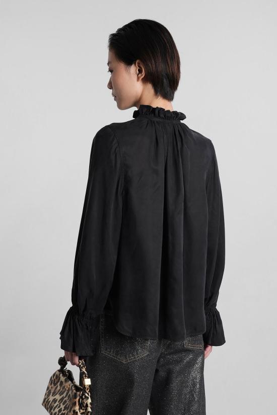  가니 블라우스 Ganni 셔츠 블랙 폴리아미드 폴리에스터 블랙 - GANNI