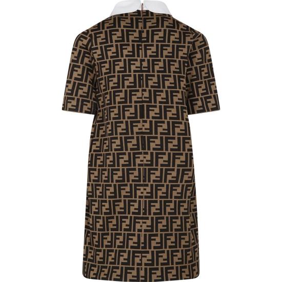  [키즈] 펜디 원피스 아동용 브라운 드레스 (더블 F 로고) - FENDI
